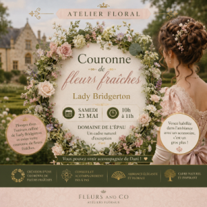 Atelier Floral Couronne de fleurs fraîches “Lady Bridgerton” Samedi 23 mai