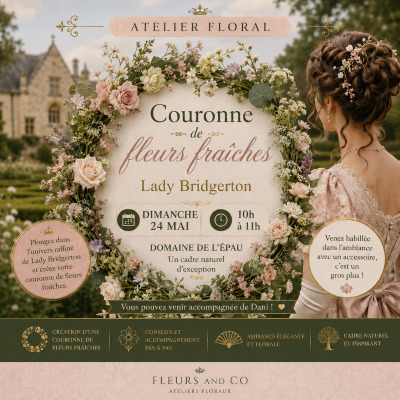 Atelier Floral Couronne de fleurs fraîches “Lady Bridgerton” Dimanche 24 mai